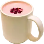 Blush Kashmiri Velvet — pink Kashmiri chai finished with rose petals.